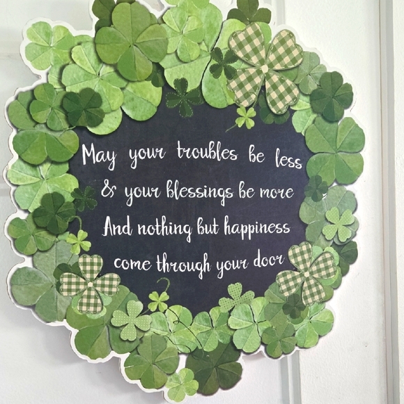 Irish Blessing Wall Hanging May Your Troubles Be Less And Your Blessings Be More - Picture 1 of 6